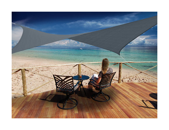 Voile d'ombrage carrée 3,60 x 3,60 m - Austral - Ardoise - JARDIDECO