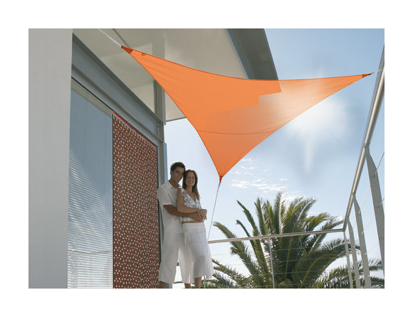 Voile d'ombrage triangulaire 5 x 5 x 5 m - Terracotta - JARDIDECO