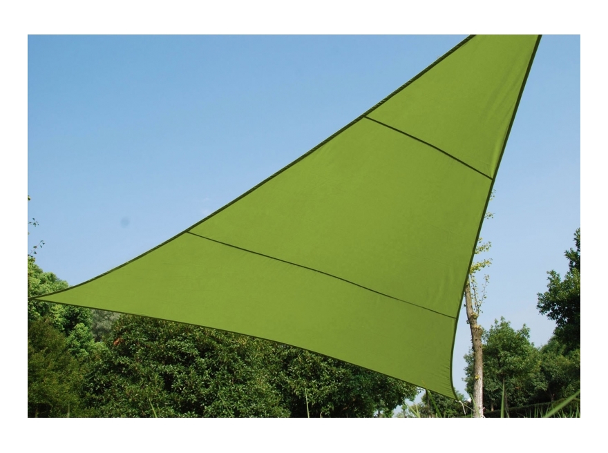 Voile d'ombrage triangulaire - Vert granny - Toile solaire 4 x 4 x 4 m - AC-DÉCO