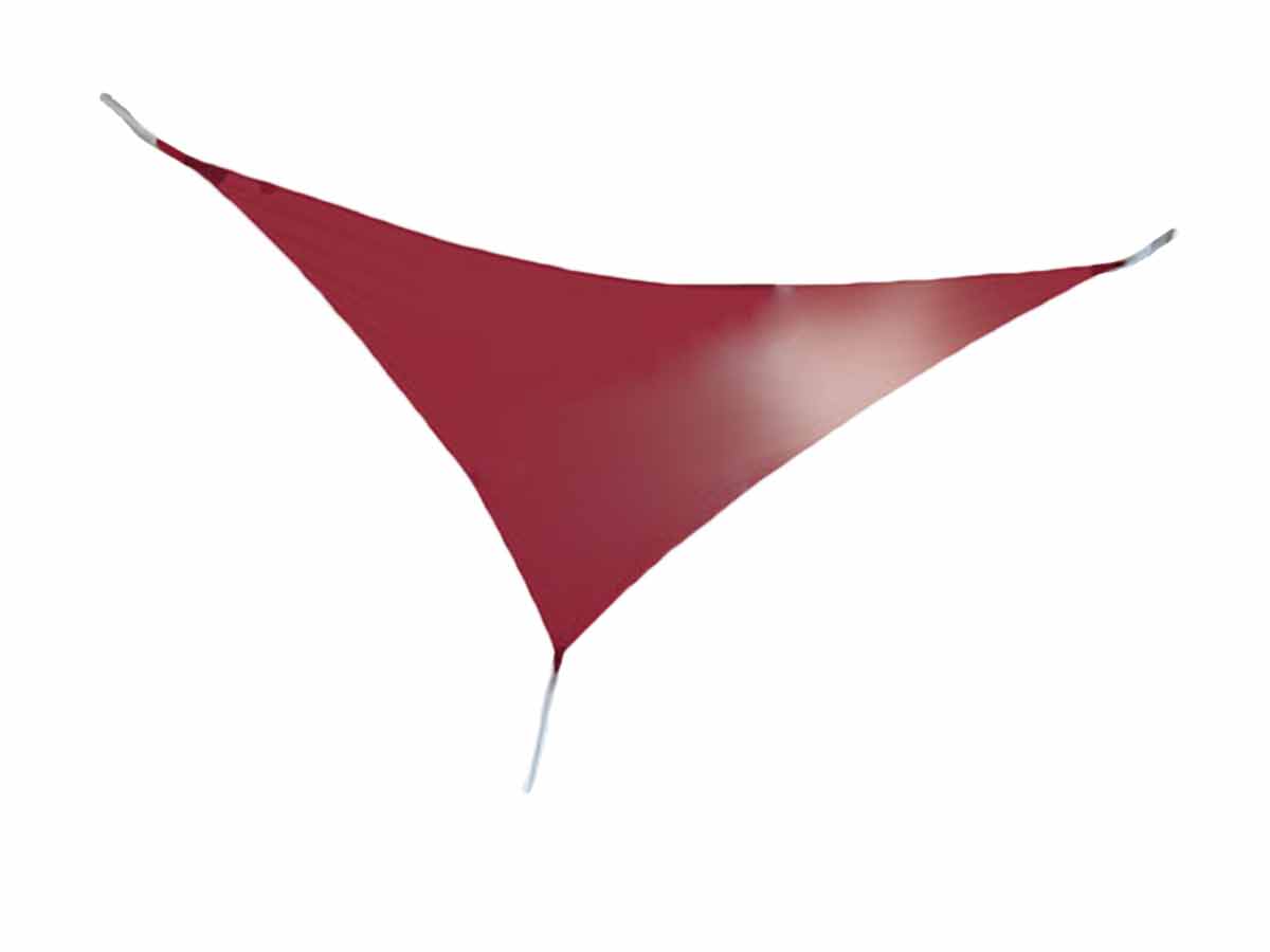 Voile d'ombrage triangulaire 3,60 x 3,60 x 3,60 m - Bordeaux