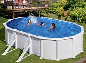 Piscine hors sol métal 6,34 x 5,75 x 1,32 m