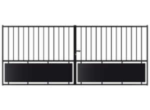 Portail double battants en fer noir Mimosa 3m, hauteur 1.20m
