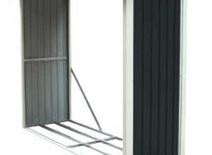 Abri bûches en métal gris anthracite 3.5 stères Abri bûches en métal gris anthracite 3.5 stères