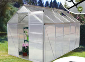 Serre de jardin polycarbonate 6m² et Base et 2 Ouvertures automatiques Serre de jardin polycarbonate 6m² et Base et 2 Ouvertures automatiques