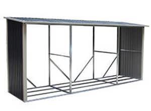 Abri bûches en métal gris anthracite 15 stères Abri bûches en métal gris anthracite 15 stères