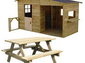 Maisonnette bois Gaby et table pique nique Maisonnette bois Gaby et table pique nique