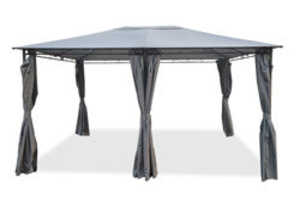 Tonnelle autoportante AVEYRON 3 X 4 M avec toile et rideaux Tonnelle autoportante AVEYRON 3 X 4 M avec toile et rideaux