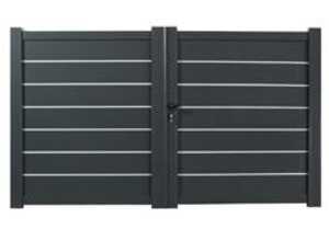 Portail en aluminium à double battants ZIRCONIUM 4 m, hauteur 1,7m
