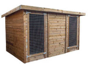 Chenil pour chien en bois traité 7 m²