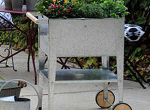 Carré potager galvanisé sur roues