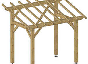 Carport adossable 5 m²   Section poteaux : 140 mm