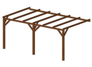 Carport YAOUNDE 15 m² adossable poteau 120 mm