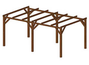 Carport KINSHASA 15 m² autoporté poteau 120 mm