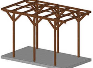 Carport LAGOS 21 m² camping car poteau 120 mm