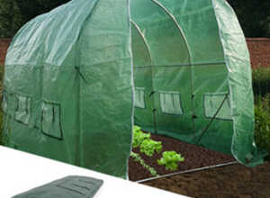 Serre de jardin tunnel GALINA 6 m²   hauteur 2 mètres et une bâche supplémentaire