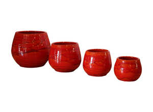 Pot Cancale soleil couchant en terre cuite émaillée H 21 x Ø 21 cm Pot Cancale soleil couchant en terre cuite émaillée H 21 x Ø 21 cm
