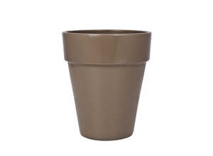 Pot en terre emaillée Ø26x H31 Taupe Pot en terre emaillée Ø26x H31 Taupe