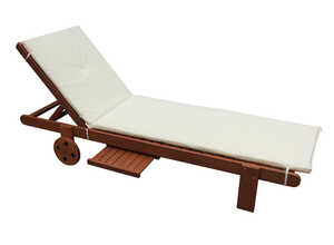 Coussin coloris ecru pour Bain de soleil en bois exotique
