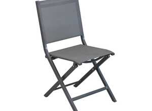 Chaise pliante Max en aluminium gris 90 x 45 x 52 cm Chaise pliante Max en aluminium gris 90 x 45 x 52 cm