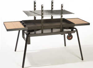Barbecue bois Feu roulant géant Luxe - grille rectangle 87 x 48 cm Barbecue bois Feu roulant géant Luxe - grille rectangle 87 x 48 cm