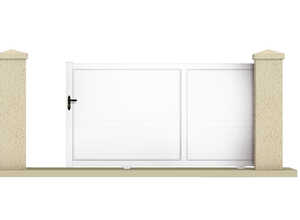 Portail coulissant ATLAS - 3.55 m - PVC - Coloris blanc Portail coulissant ATLAS - 3.55 m - PVC - Coloris blanc