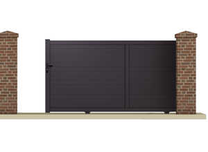 Portail coulissant PALLAS - 3.55 m - Aluminium - Coloris gris anthracite