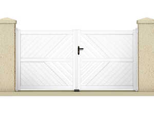Portail à battant IXION - 3,05 m - PVC - Coloris blanc