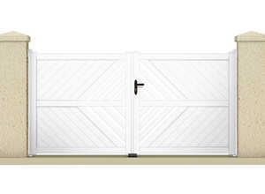 Portail à battant IXION - 3,55 m - PVC - Coloris blanc