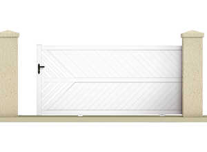 Portail coulissant IXION - 3,55 m - PVC - Coloris blanc Portail coulissant IXION - 3,55 m - PVC - Coloris blanc