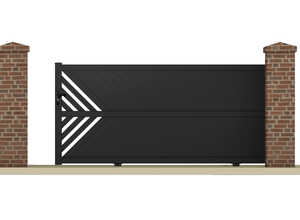 Portail coulissant THETYS - 3.55 m - Aluminium - Coloris gris anthracite Portail coulissant THETYS - 3.55 m - Aluminium - Coloris gris anthracite
