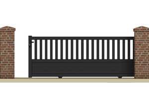 Portail coulissant PLUTON - 3.55 m - Aluminium - Coloris gris anthracite Portail coulissant PLUTON - 3.55 m - Aluminium - Coloris gris anthracite