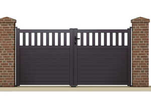 Portail à battant EGEON - 3.05 m - Aluminium - Coloris gris anthracite