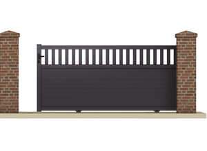Portail coulissant EGEON - 3.55 m - Aluminium - Coloris gris anthracite