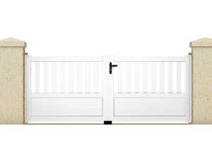 Portail à battant en kit NEPTUNE - 3.55 m - PVC - Coloris blanc Portail à battant en kit NEPTUNE - 3.55 m - PVC - Coloris blanc