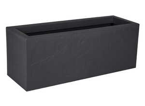 Jardinière rectangulaire Volcania Up effet pierre 57 L Anthracite - Eda Jardinière rectangulaire Volcania Up effet pierre 57 L Anthracite - Eda