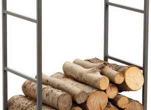 Rack porte-bûches en métal avec tiroir à poussière Rack porte-bûches en métal avec tiroir à poussière