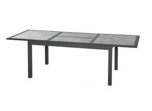 Table extensible rectangulaire Azua verre 6/10 places effet pierre - Hespéride Table extensible rectangulaire Azua verre 6/10 places effet pierre - Hespéride