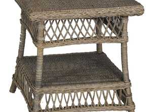 Table d'appoint Polo en rotin gris
