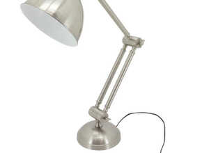 Lampe de bureau en acier brossé Loft