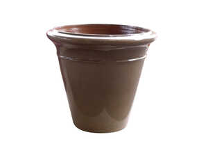 Pot Cuvier Madeleine marron glacé en terre cuite émaillée H 79 x Ø 80 cm Pot Cuvier Madeleine marron glacé en terre cuite émaillée H 79 x Ø 80 cm