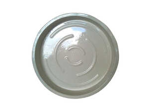 Soucoupe ronde en terre cuite émaillée blanche D.40 Soucoupe ronde en terre cuite émaillée blanche D.40