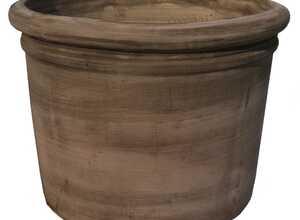 Vase cilindro gris en terre cuite naturelle H 38 x Ø 55 cm Vase cilindro gris en terre cuite naturelle H 38 x Ø 55 cm