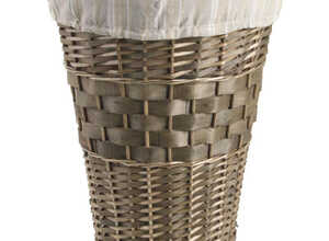 Panier à linge en éclisse bronze et coton