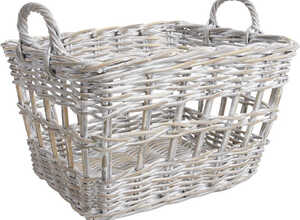 Panier à linge poelet blanc 2 anses