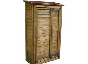 Armoire de rangement de jardin en bois traité 98x45x153cm, Lisboa Armoire de rangement de jardin en bois traité 98x45x153cm, Lisboa