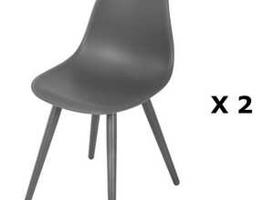 2 Chaises de jardin scandinave North - Gris foncé - HESPERIDE 2 Chaises de jardin scandinave North - Gris foncé - HESPERIDE