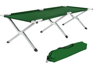 2 Lit de camp, Lit dappoint, Lit pliant 190 cm x 70 cm pliable avec Housse de transport Vert - TECTAKE