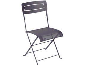 Chaise pliante SLIM acier prune