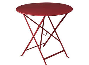 Table ronde pliante en acier coloris piment Bistro Fermob - Ø 77 x 74 cm