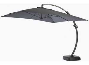 Parasol déporté3,5 m x 3,5 m gris en arc + pied Parasol déporté3,5 m x 3,5 m gris en arc + pied